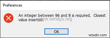【解決済み】Photoshop CC 2018/2017の「An integer between 96 and 8 is required」エラーを修正する方法