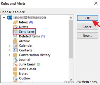 Outlook 2016/2019でIMAPアカウントの送信済みメールの保存先を変更する方法