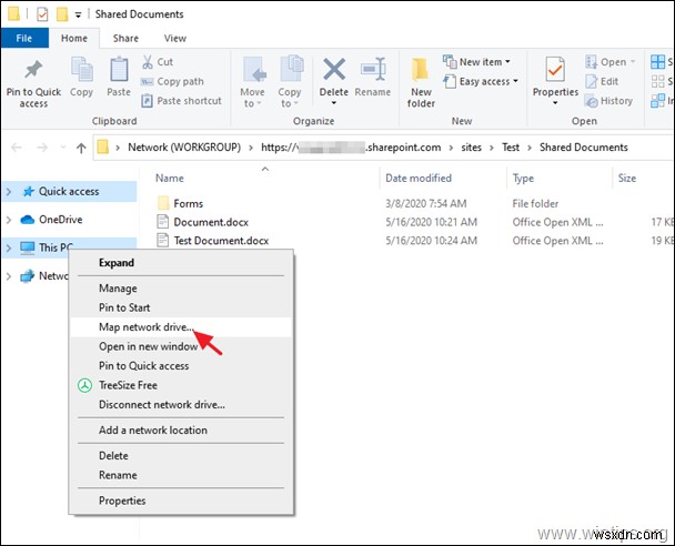 Windows エクスプローラーで SharePoint をネットワークドライブとしてマップする方法