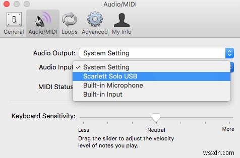 Mac OS Xでオーディオインターフェース経由で楽器を録音する方法