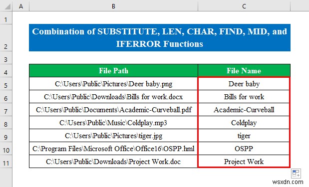 【Excel】パスからファイル名だけを抽出する6つの簡単な方法