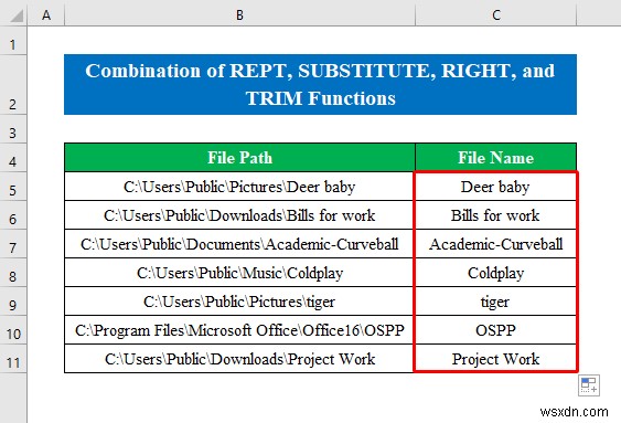 【Excel】パスからファイル名だけを抽出する6つの簡単な方法