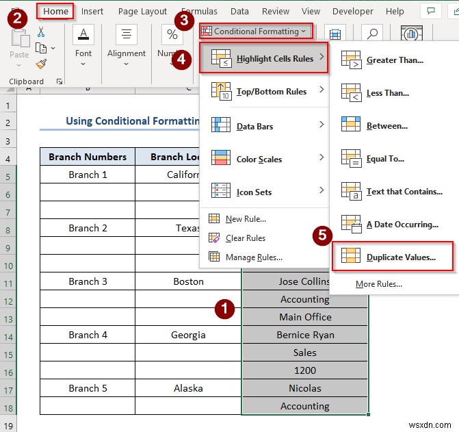 Excelで重複データを検索して強調表示する方法（3つの便利なテクニック）