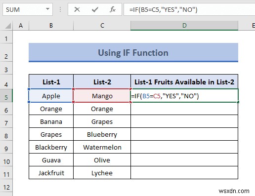 Excelで2つの列を比較して違いを見つける7つの方法