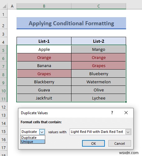 Excelで2つの列を比較して違いを見つける7つの方法