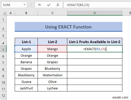 Excelで2つの列を比較して違いを見つける7つの方法