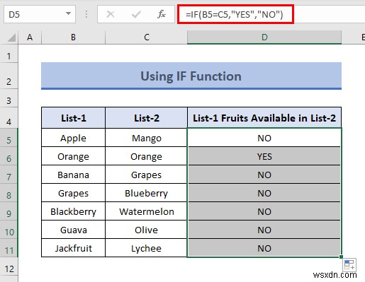Excelで2つの列を比較して違いを見つける7つの方法