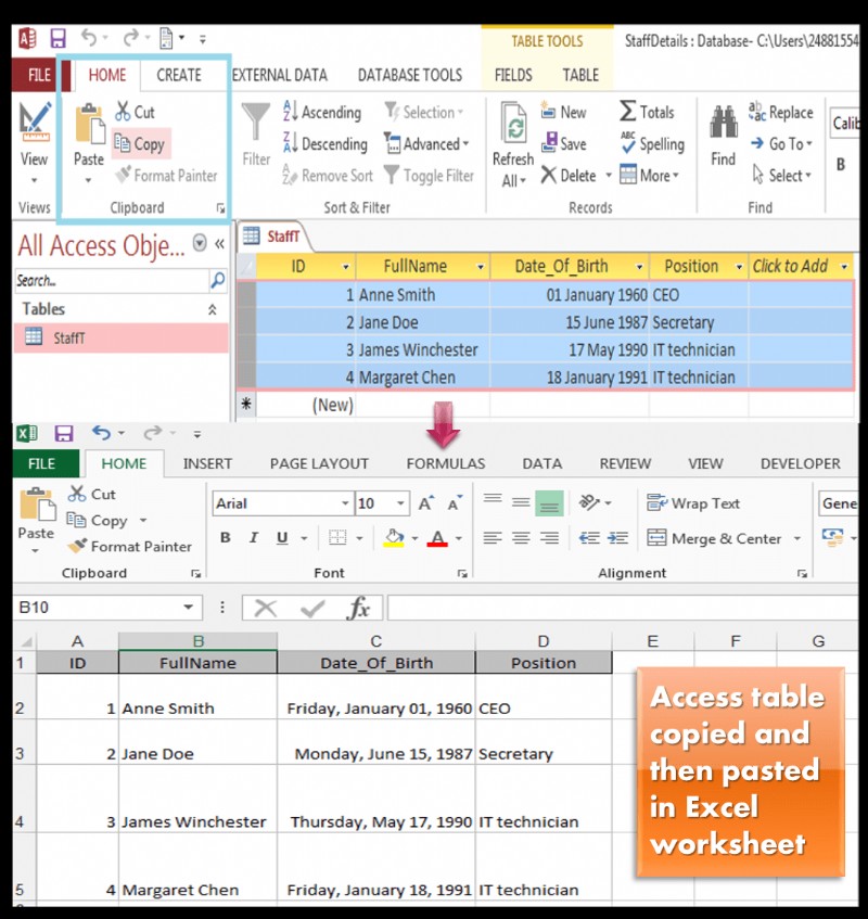 ExcelとAccess間でデータを交換する方法まとめ(コピー・インポート・エクスポート)