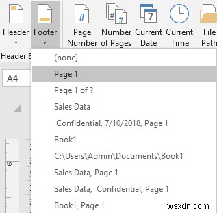 Excelで現在のワークシートに「ページ1」のフッターを追加する3つの簡単な方法