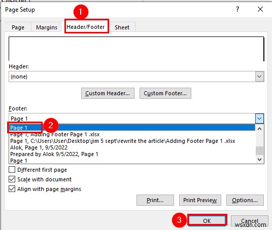 Excelで現在のワークシートに「ページ1」のフッターを追加する3つの簡単な方法