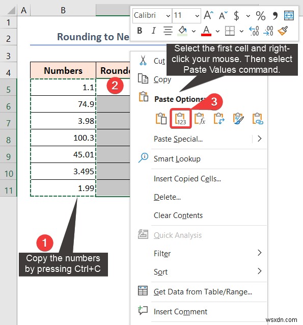 Excelで数式を使わずに数値を丸める3つの簡単な方法