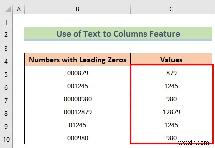 Excelで先頭のゼロを削除する8つの簡単な方法