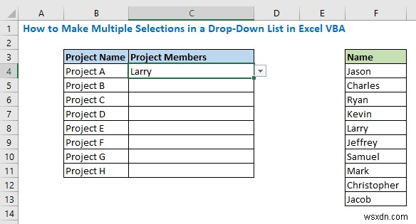Excel VBAで複数の連動型ドロップダウンリストを作成する3つの方法