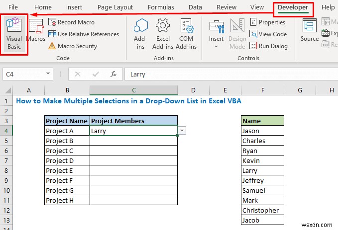 Excel VBAで複数の連動型ドロップダウンリストを作成する3つの方法