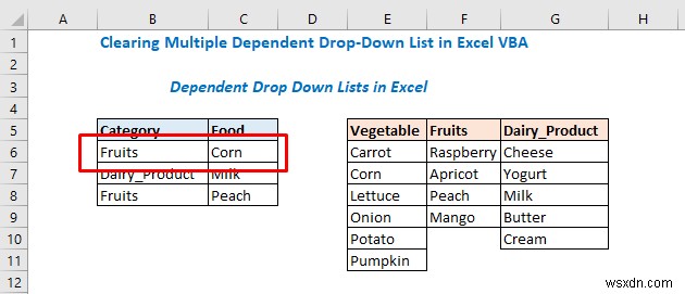 Excel VBAで複数の連動型ドロップダウンリストを作成する3つの方法