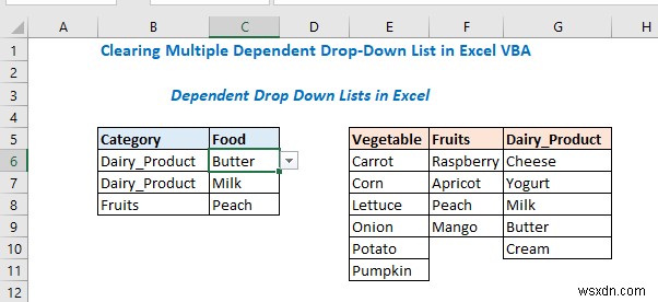Excel VBAで複数の連動型ドロップダウンリストを作成する3つの方法