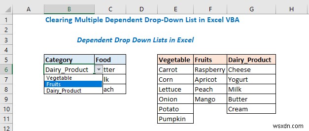 Excel VBAで複数の連動型ドロップダウンリストを作成する3つの方法