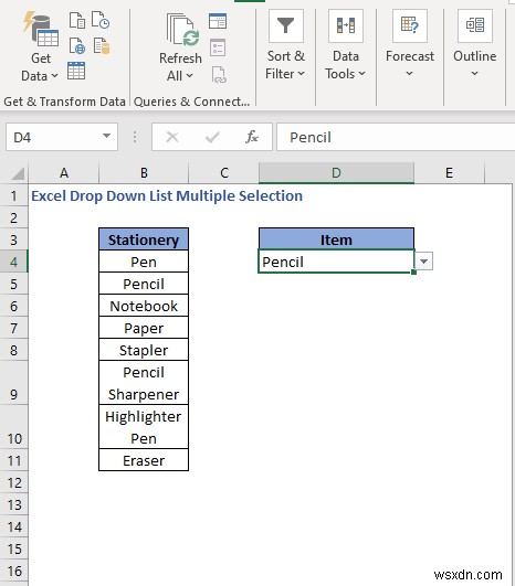 Excelのドロップダウンリストで複数選択する方法(3つのテクニック)