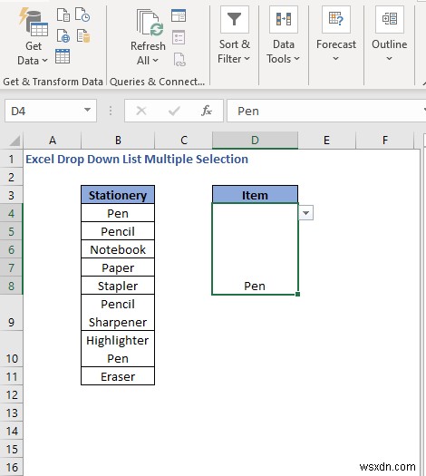 Excelのドロップダウンリストで複数選択する方法(3つのテクニック)