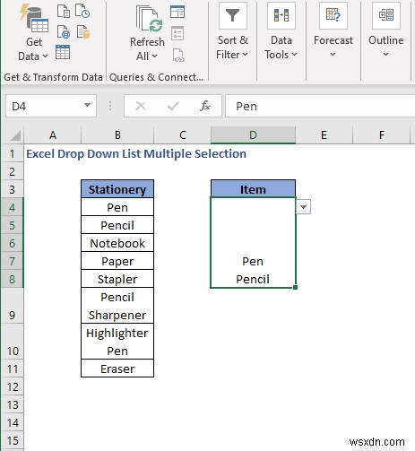 Excelのドロップダウンリストで複数選択する方法(3つのテクニック)