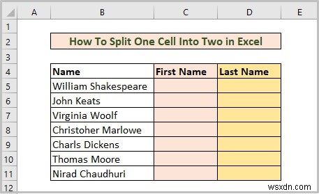 【保存版】Excelでセルを2つに分割する5つの便利な方法