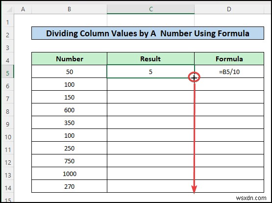 【Excel】複数のセルを一括で割り算する方法|除算式の実例5選