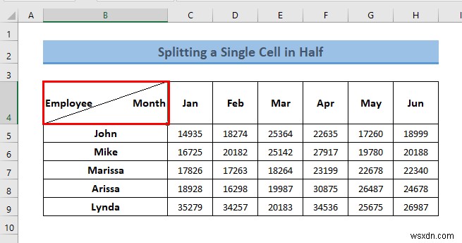 Excelで1つのセルを半分に分割する方法|対角線・横方向の2つのテクニック