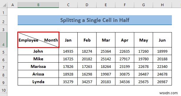 Excelで1つのセルを半分に分割する方法|対角線・横方向の2つのテクニック