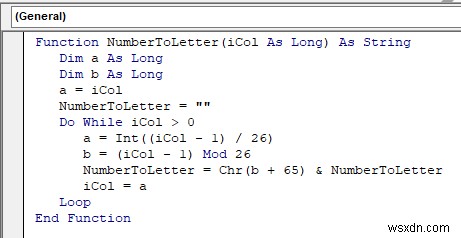 Excel VBAで列番号を列文字に変換する3つの方法