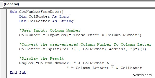 Excel VBAで列番号を列文字に変換する3つの方法