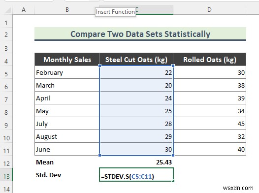 Excelで2つのデータセットを統計的に比較する方法|平均・標準偏差・変動係数の使い方