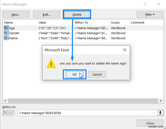 【Excel】名前付き範囲を削除する4つの簡単な方法