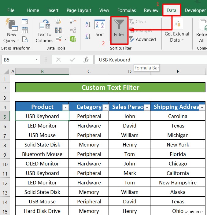 Excelのテキストフィルターの使い方を5つの具体例で解説
