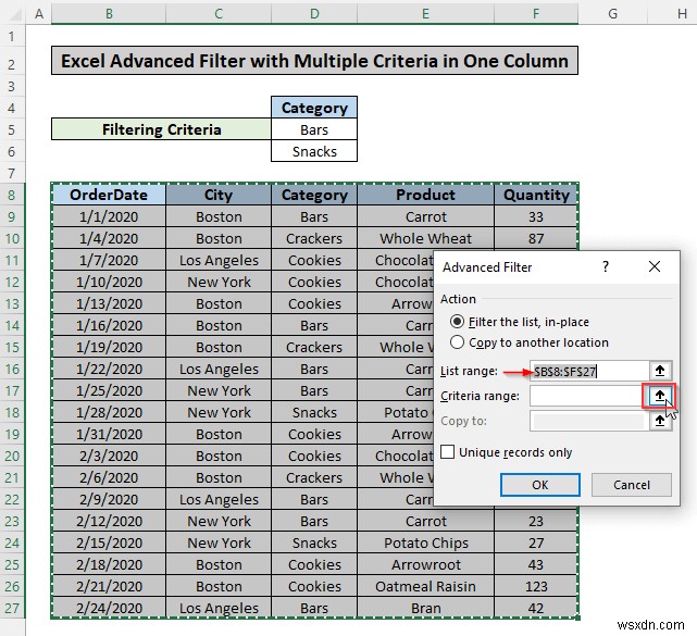 Excelの詳細フィルタで1つの列に複数の条件を適用する5つの方法