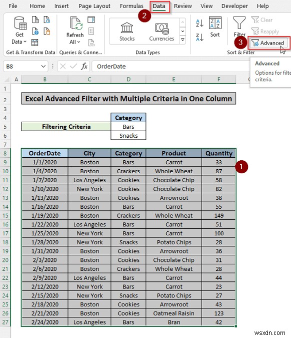 Excelの詳細フィルタで1つの列に複数の条件を適用する5つの方法