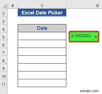 Excelで列全体に日付ピッカーを設定する方法【VBAマクロ活用】