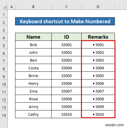 Excelで番号付きリストを作成する8つの方法【ショートカットからVBAまで】