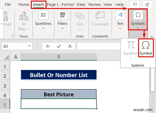 Excelでセル内にリストを作成する3つの簡単な方法