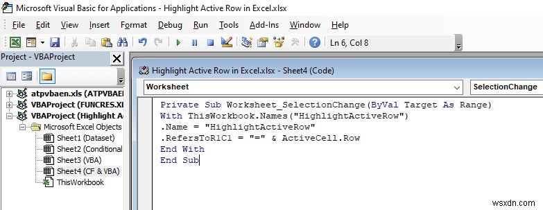 Excelでアクティブな行(選択中の行)を強調表示する3つの方法