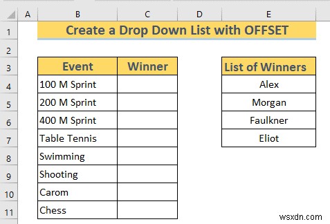 ExcelのOFFSET関数で動的なドロップダウンリストを作成する3つの方法