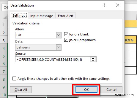 ExcelのOFFSET関数で動的なドロップダウンリストを作成する3つの方法