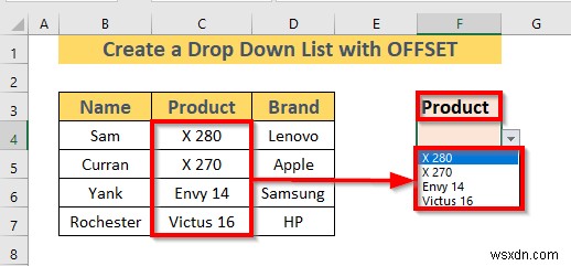 ExcelのOFFSET関数で動的なドロップダウンリストを作成する3つの方法