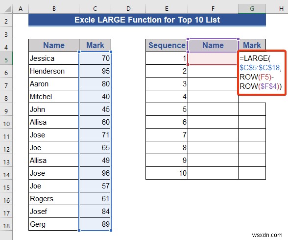 Excelで動的なトップ10リストを作成する8つの方法