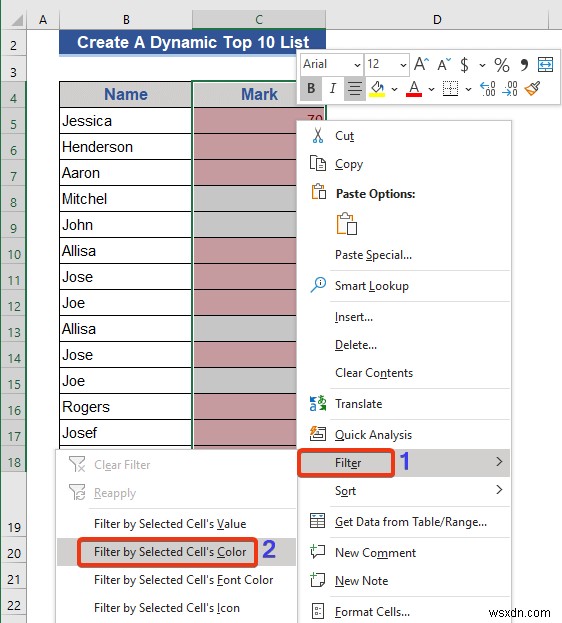 Excelで動的なトップ10リストを作成する8つの方法