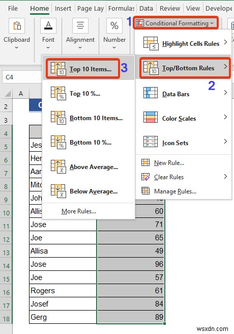 Excelで動的なトップ10リストを作成する8つの方法