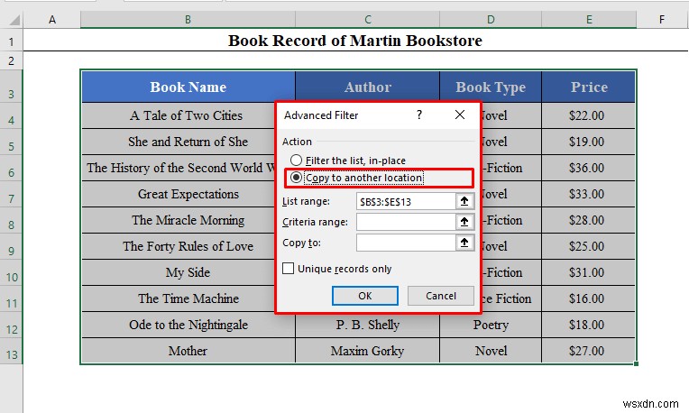 【Excel】フィルターオプション(高度なフィルタ)で抽出結果を別の場所にコピーする方法