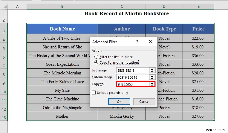 【Excel】フィルターオプション(高度なフィルタ)で抽出結果を別の場所にコピーする方法