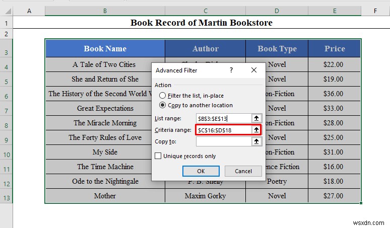 【Excel】フィルターオプション(高度なフィルタ)で抽出結果を別の場所にコピーする方法