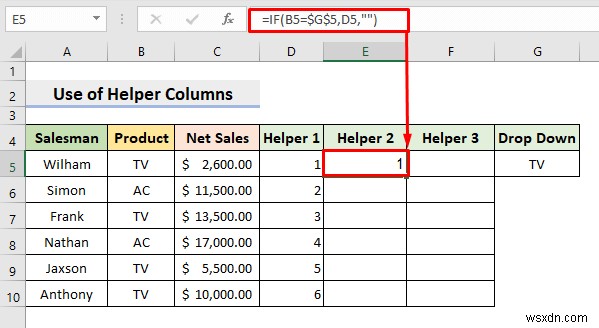 【Excel】選択内容に応じてデータを抽出するドロップダウンフィルターの作成方法4選