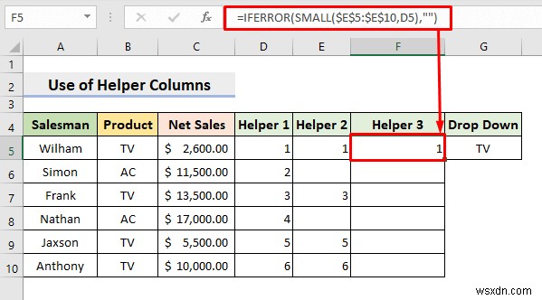 【Excel】選択内容に応じてデータを抽出するドロップダウンフィルターの作成方法4選